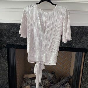 Never Worn - Elegant Silver Women's Top
